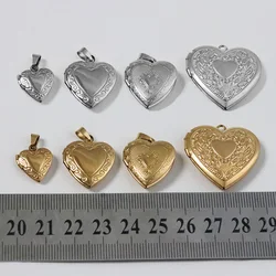 Wholesale20pc/Lot DIY Love Heart Photo Frame Stainless Steel Charms Locket Pendant Jewelry Men Women Making Family Memories Gift