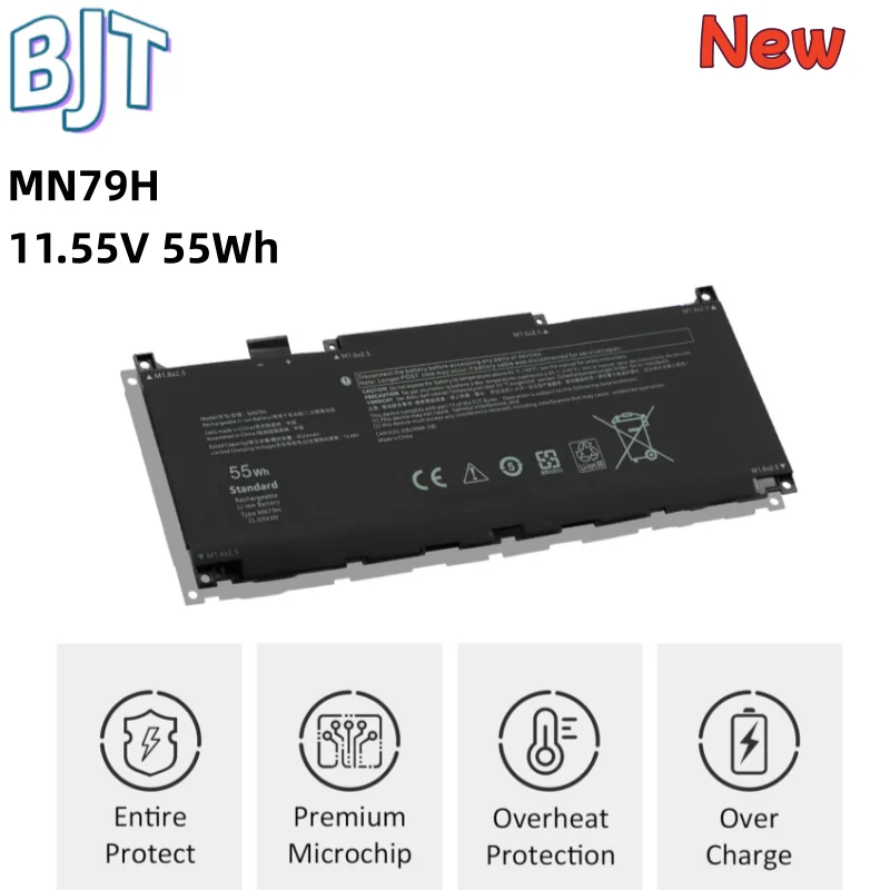 

New MN79H Laptop Battery for Dell XPS 9320 13 Plus 9320 Series 2FVJM 02FVJM J7H5M 0J7H5M NXRKW 0NXRKW TR7FC 11.55V 55Wh 6Cell