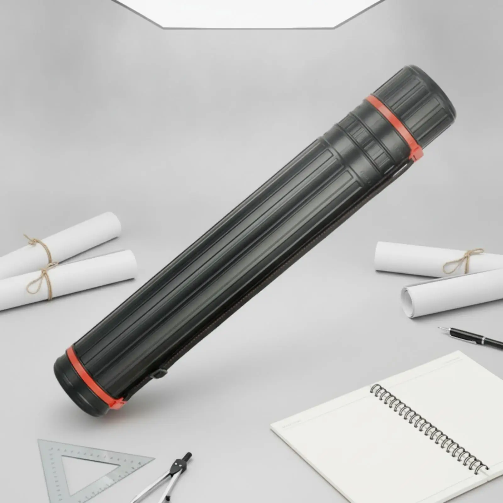 Expandable Poster Storage Tube Adjustable Length Plastic Document Organizer Drawing Tube with Strap for Architects