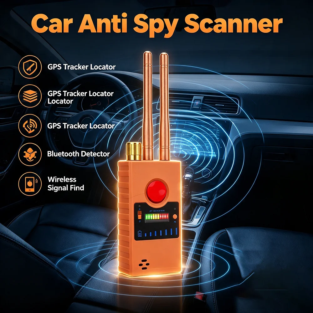 携帯型盗聴器・隠しカメラ探知機、wi-fi-gsm-オーディオ盗聴器探知機、gps追跡装置探知機、ワイヤレスrf信号スキャナー、bluetooth探知機