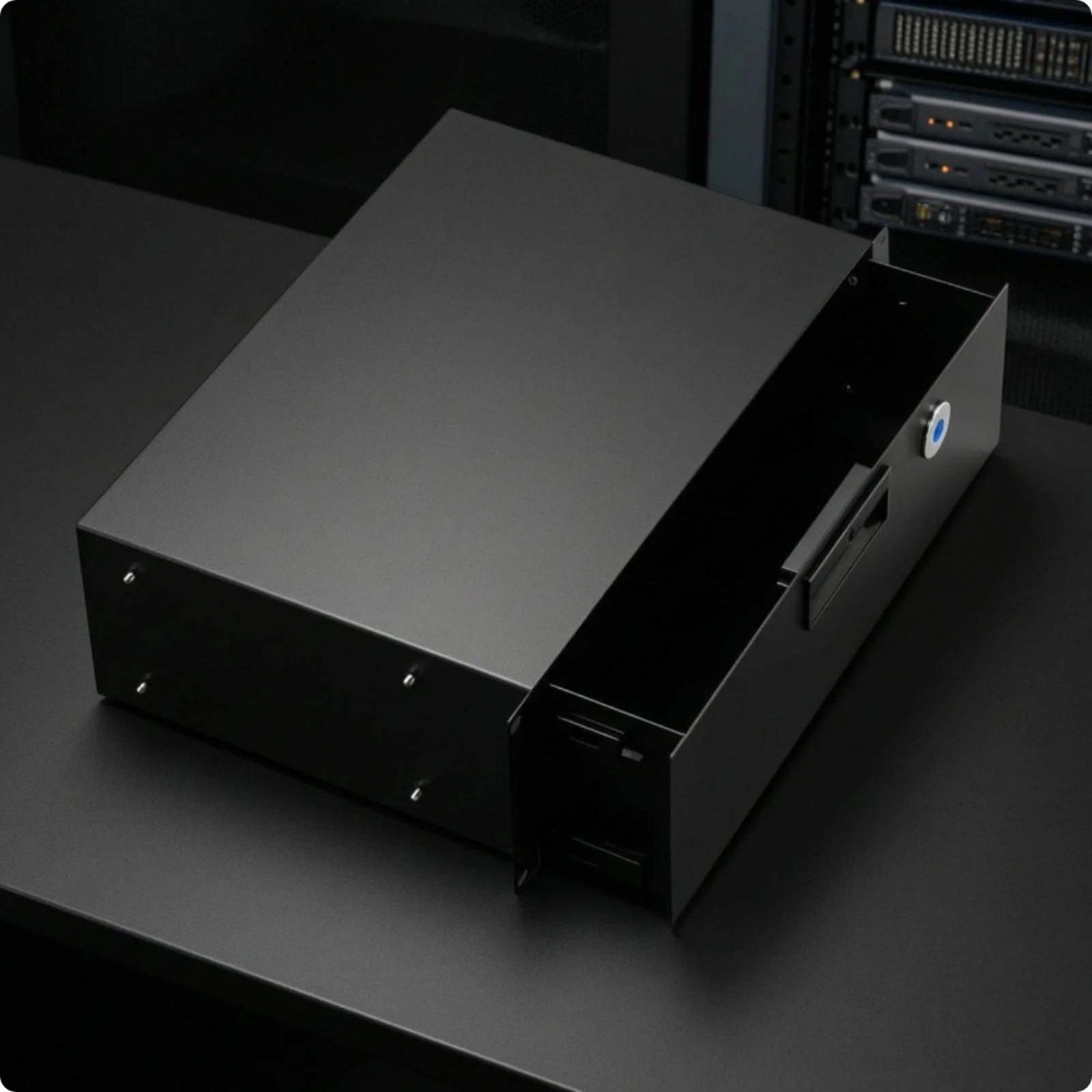 3U 19-Inch Rack-Mount Metal Drawer Smooth-Gliding Rack-Mount Storage Drawer with Sliding Rails Space-Saving