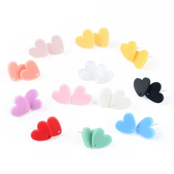 stainless steel Needle Mini Stud Earring Heart Acrylic Colorful Helix Cartilage Tragus Lobe Ear Piercing Jewelry Connect Pendant