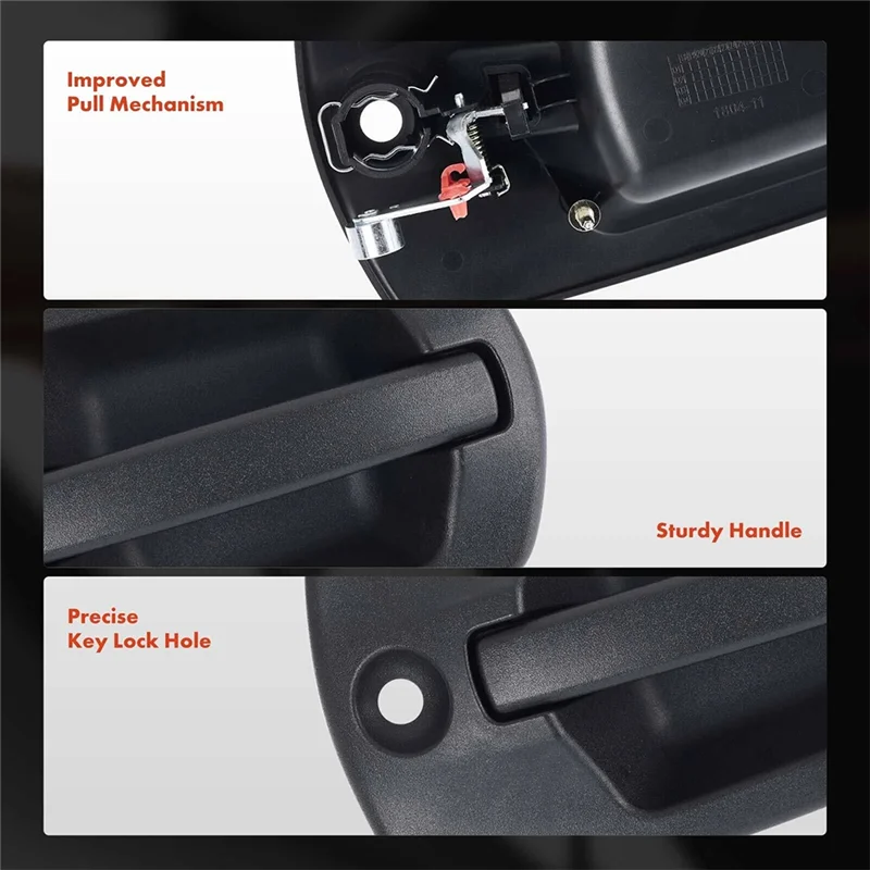 

Новая черная внешняя дверная ручка с замочной скважиной для Freightliner Cascadia 18-24 (A1867004005 A18-67004-006 A18-67004-007)-1 пара