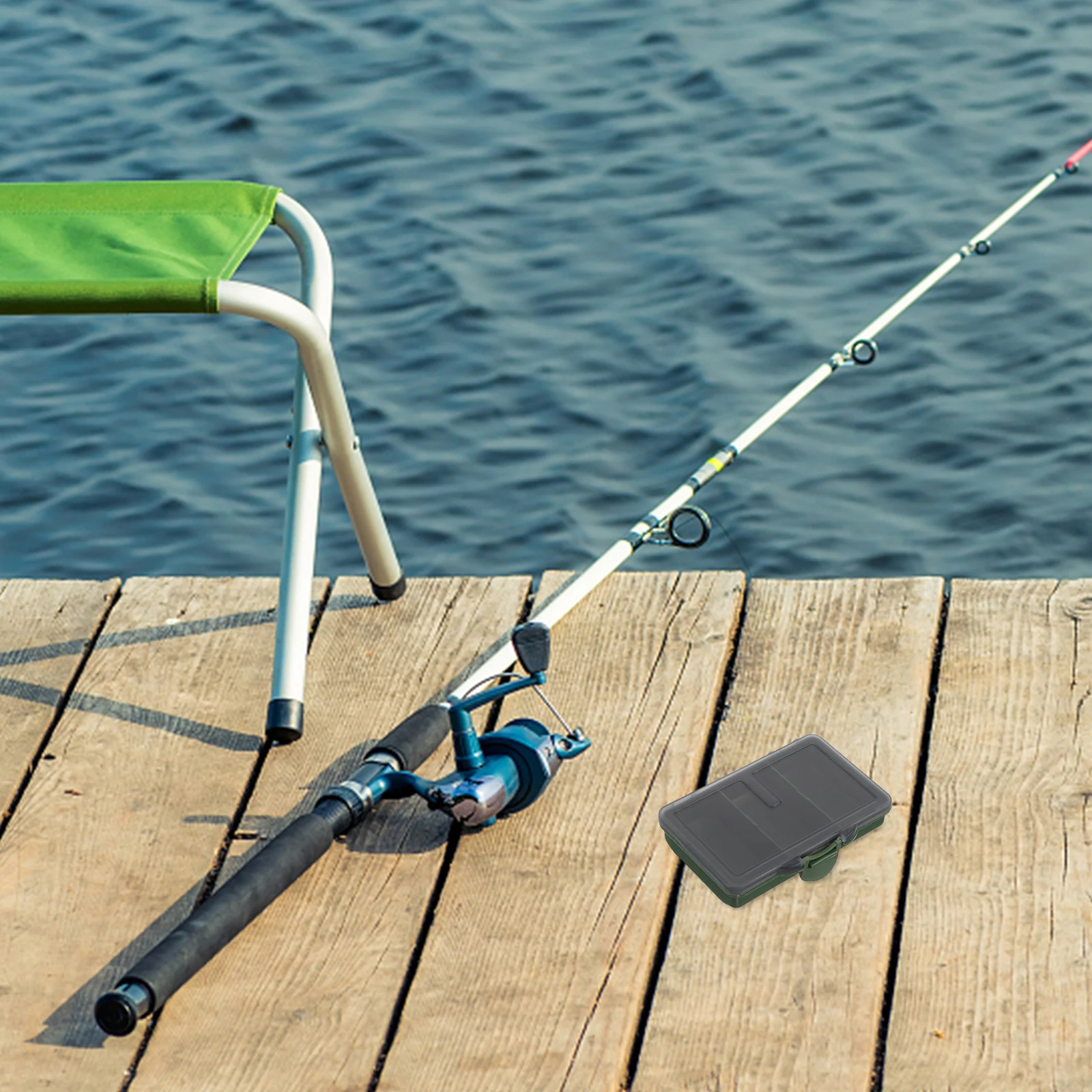 

Portable Fishing Bait Box Large Compartment Capacity Strong Plastic Build Leak Resistant Design for Lures Hooks Soft Baits