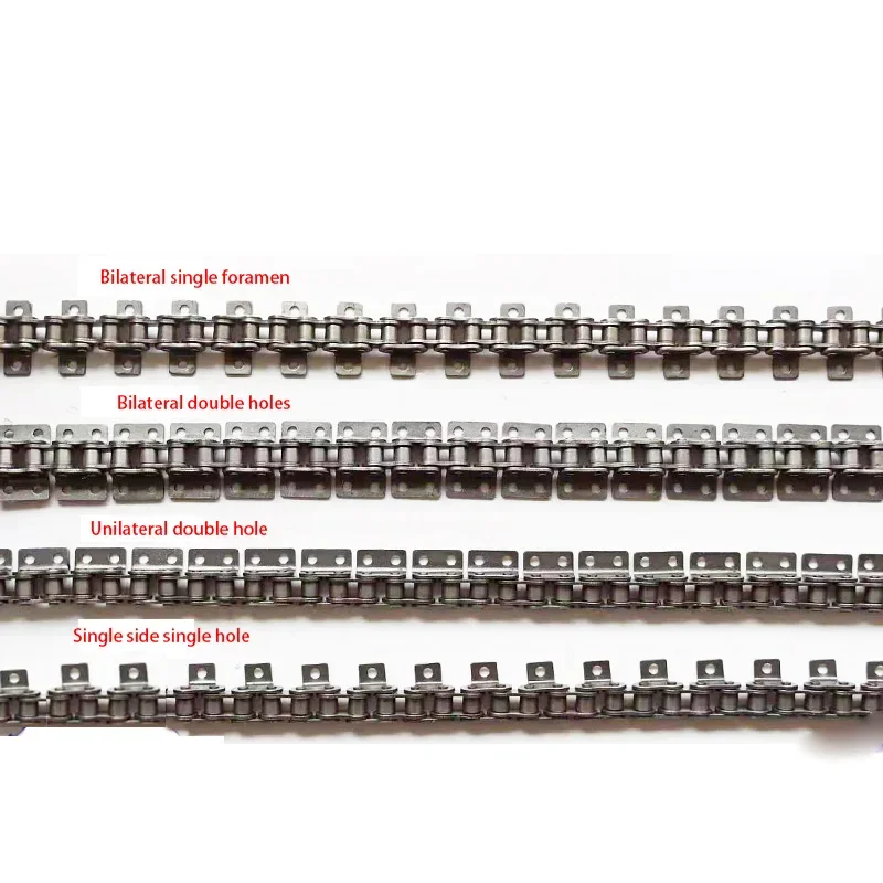 06b, 08b, 1-240 Section Long Transmission Roller Chain Machine Transmission Conveyor Chain  With Single And Double Holes