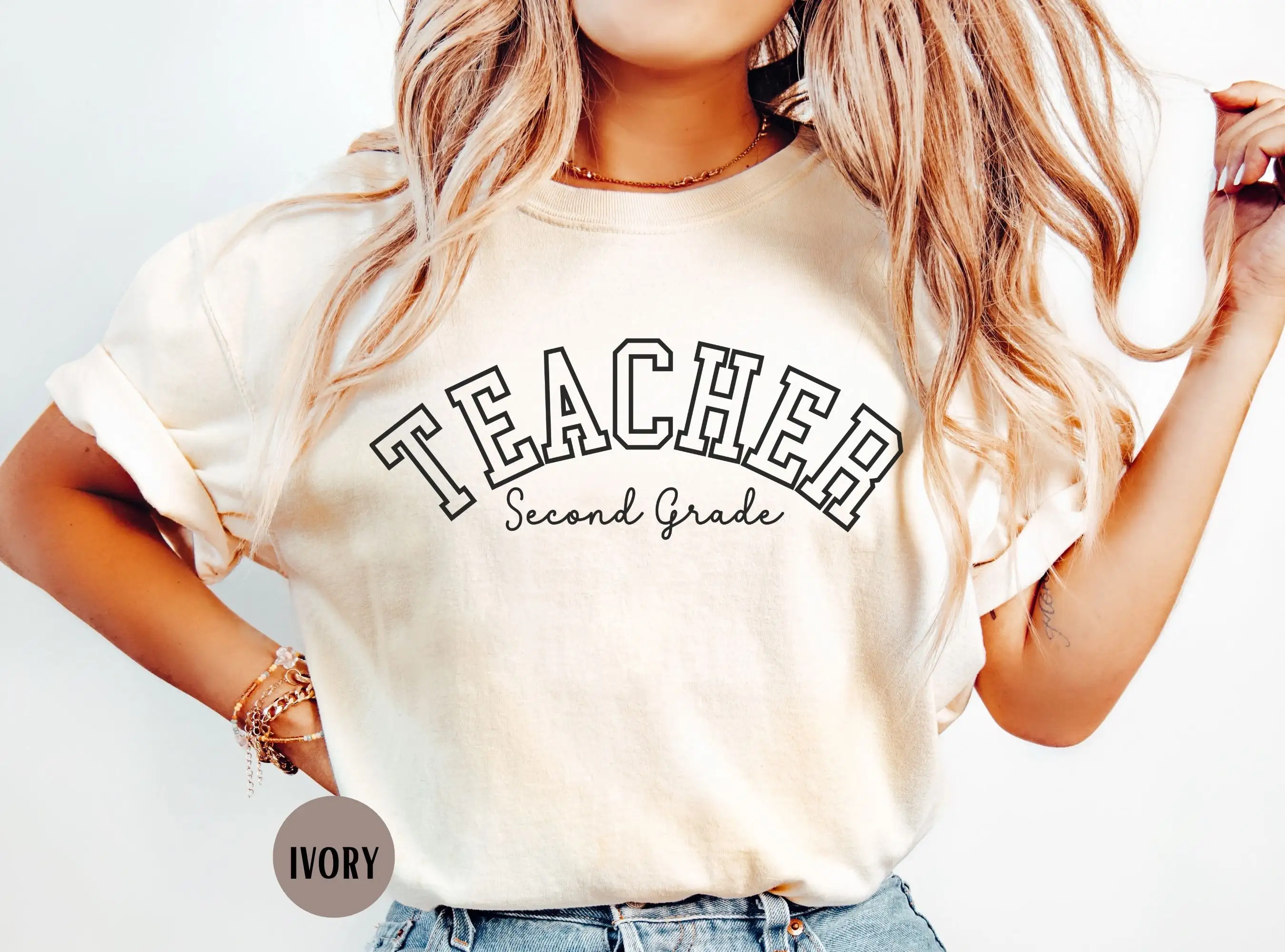 Second Grade Teacher T Shirt Level Team Back To School S Vintage Style College