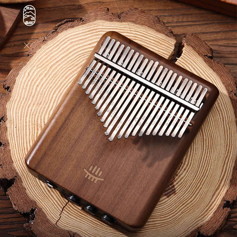 Hluru Electric Kalimba 17 21 Key Professional Thumb Piano Built In Pickup EQ Kalimba Full Veneer Solid Wood Keyboard Instrument