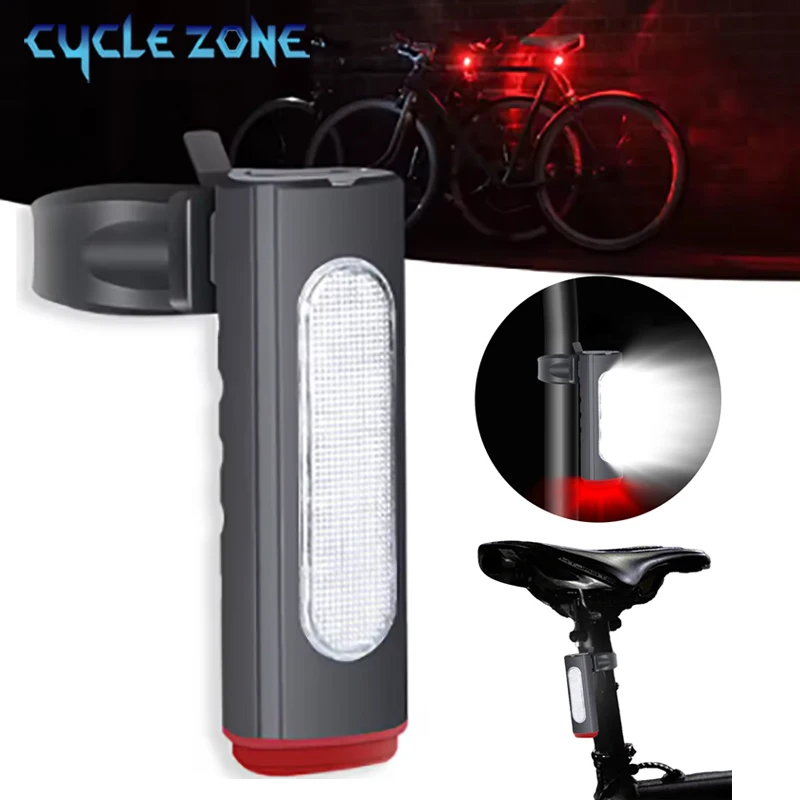 دراجة الضوء الخلفي USB قابلة للشحن الدراجات مصباح ملون MTB الدراجة الخلفية ضوء الدراجات الأحمر تحذير الضوء الخلفي لركوب الخيل في الهواء الطلق