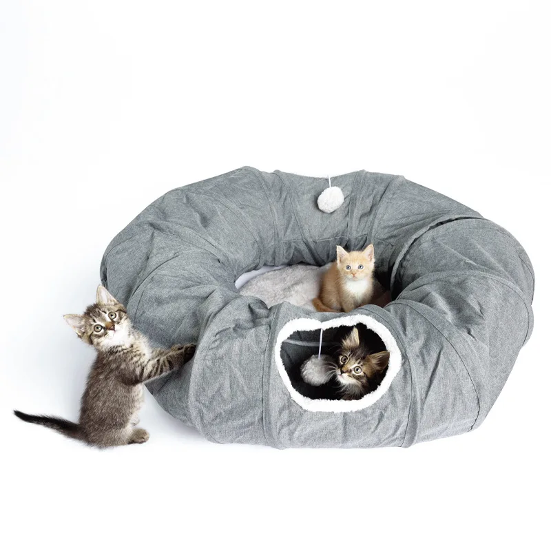 

Universal new cat vertical wholesale scratch-resistant folding toy cat tunnel bed super long gray