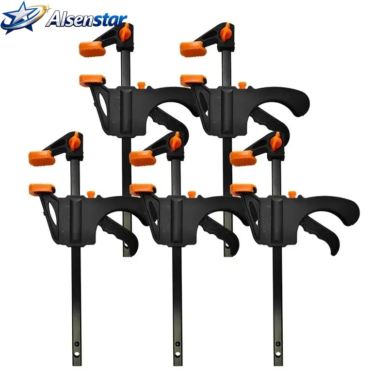 

5pc Woodworking Mini 4-inch Metal Fixed Fixture Manual Tool Set F Fixture Locator Nylon Quick Wooden Board Fixture
