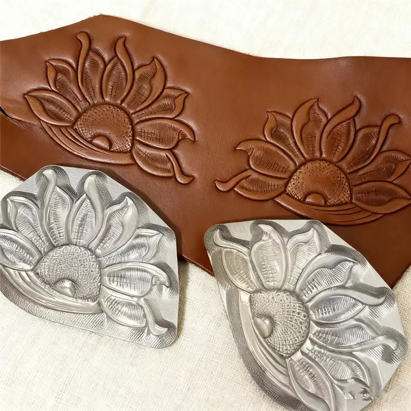

Mini Sunflower Pair Stamp 64x42mm - 3D Embossing Mold Set for Leathercraft | Aluminum Alloy Flower Tool for Veg Leather