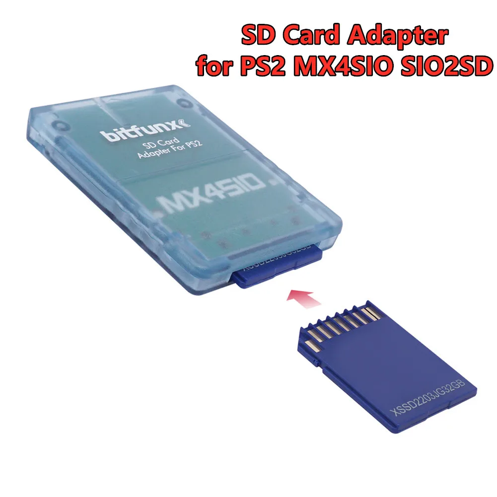 MX4SIO SIO2SD SD Card Adapter for PS2 Game Consoles Transparent Shell Card Reader SD/TF Adapter Memory Card Program Game Card