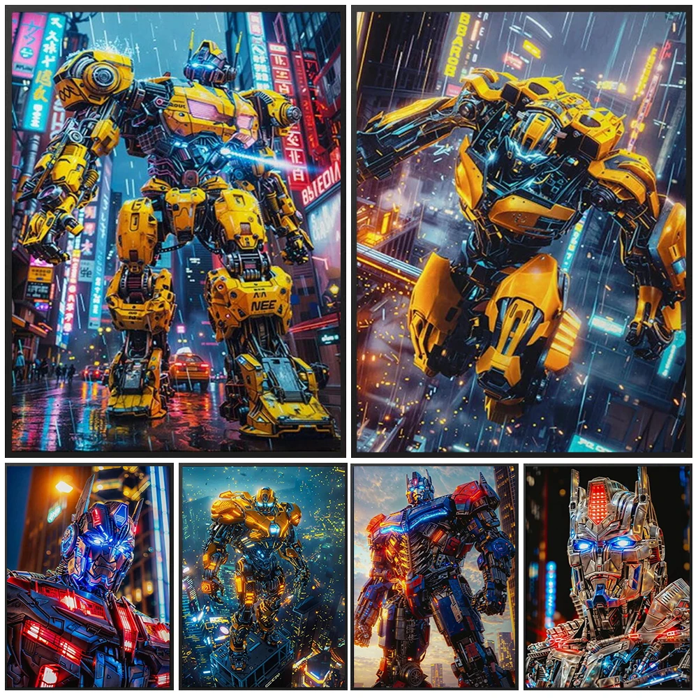 Classic Movie Transformers Poster Print For Living Room Home Decor Science Robot Film Bumblebee HD Canvas Painting Wall Art