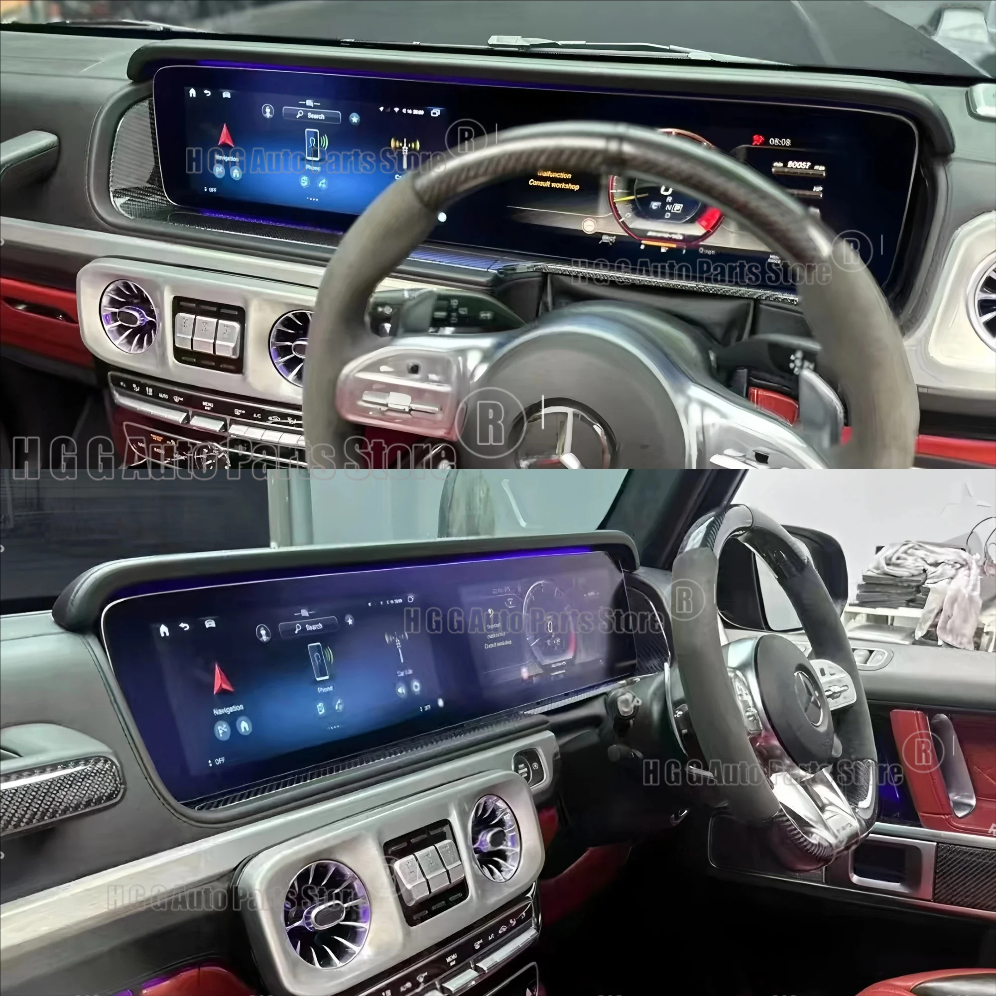 

12,3-дюймовый двойной экран для Mercedes-Benz G Class W464 2018-2025 Android автомобильный радио стерео мультимедийный плеер Gps Carplay навигация