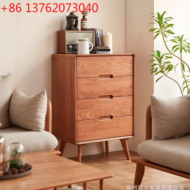 

Modern Minimalist Living Room Cabinet Cherry Wood Chest Drawers Living Room Cabinet Saving Home Furniture