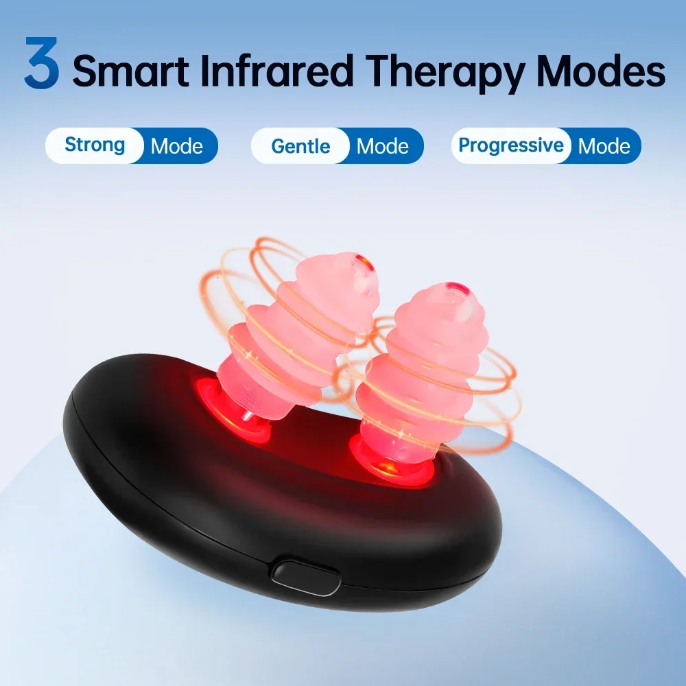 Wearable Nose Care Device, Rechargeable Cordless Red Light Nose Massager with Gentle Vibration for Home Use