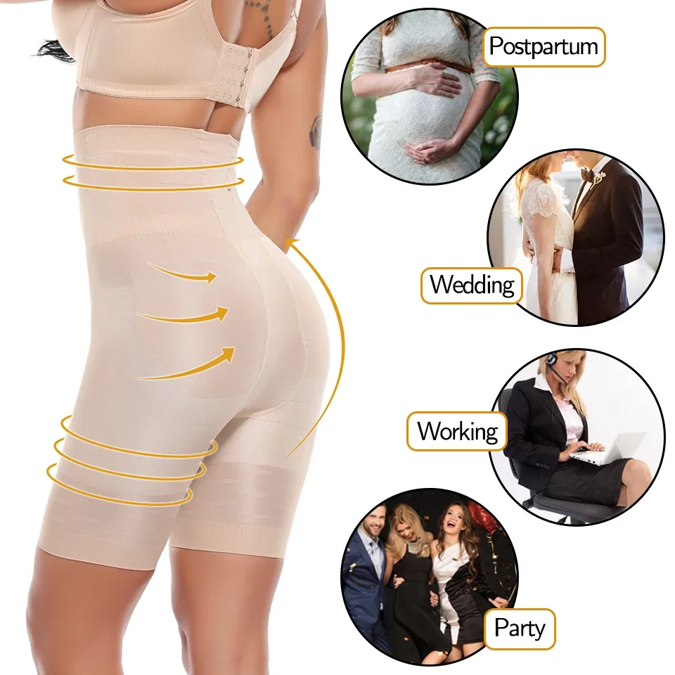 Kobiety urządzenie do modelowania sylwetki wysokiej talii majtki modelujące brzuch Butt Lifter szorty udo Slim Shapewear bielizna wyszczuplająca