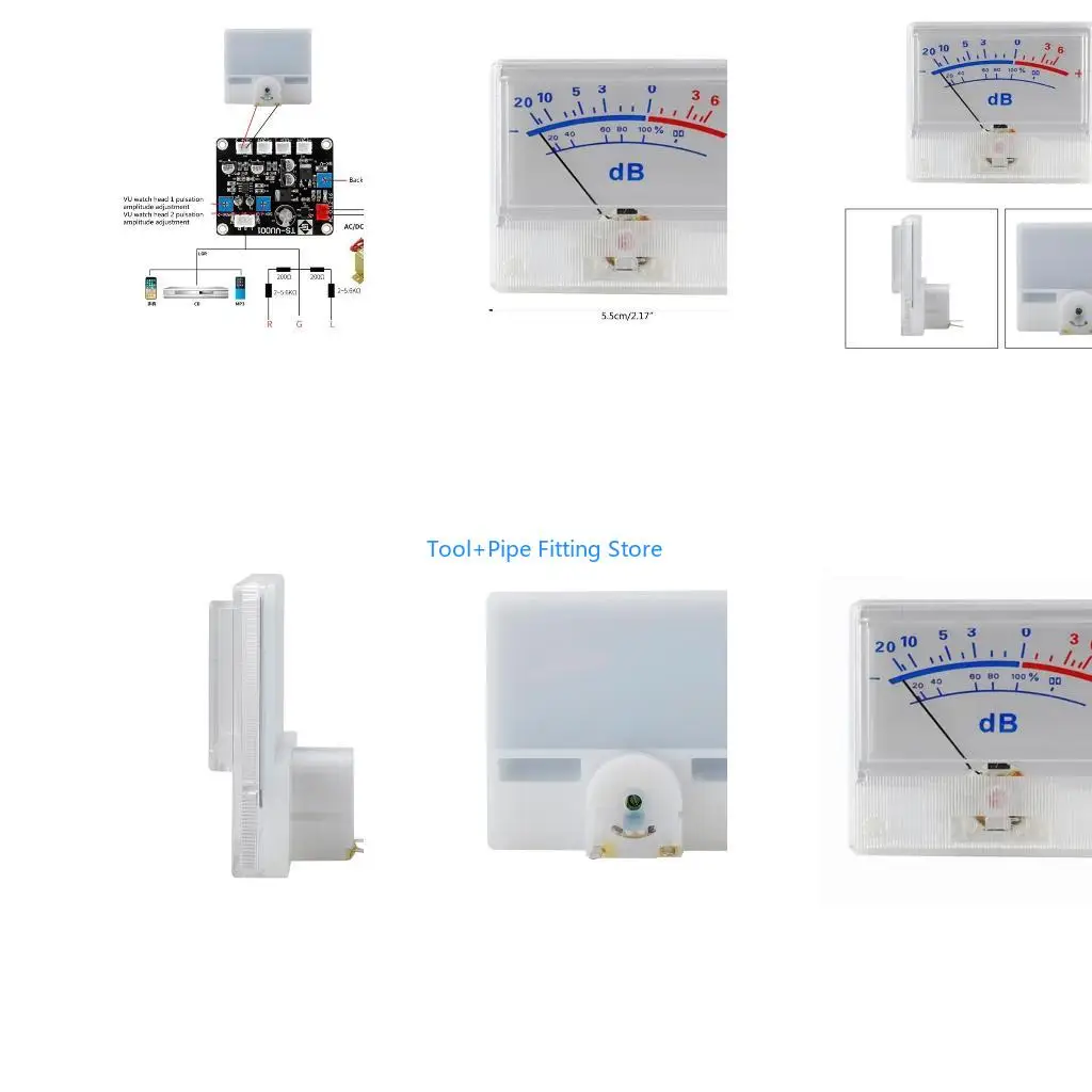 F92B Professional VU Meter Portable Level Header Square Box VU Meter for DIY