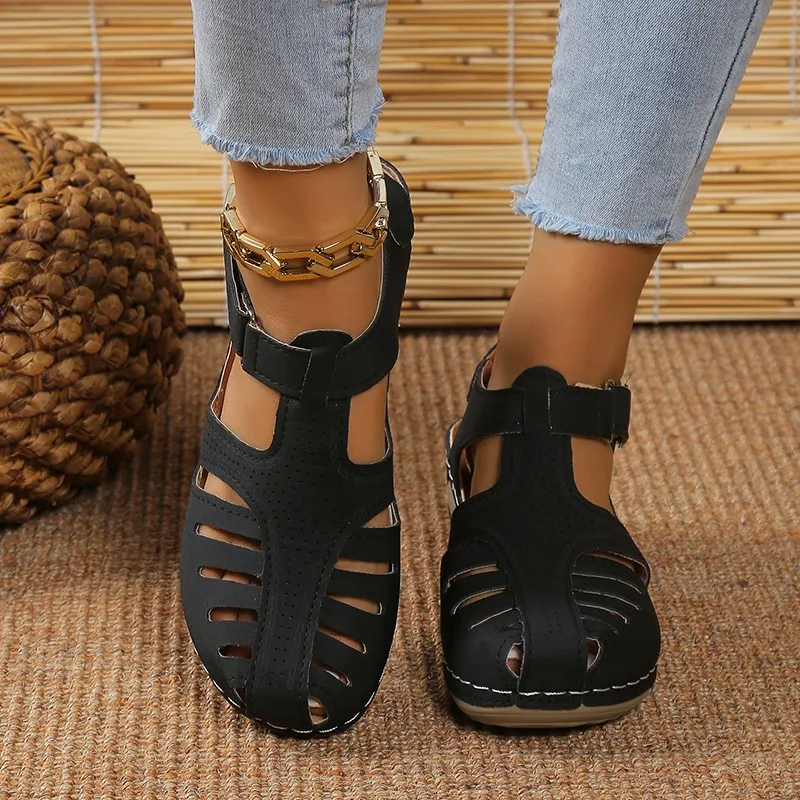 Summer Shoes Sandals Women Elegant Sandals Ladies Retro Women Shoe Wedge Walking Shoes Comfortable Female Sandal Women Footwear