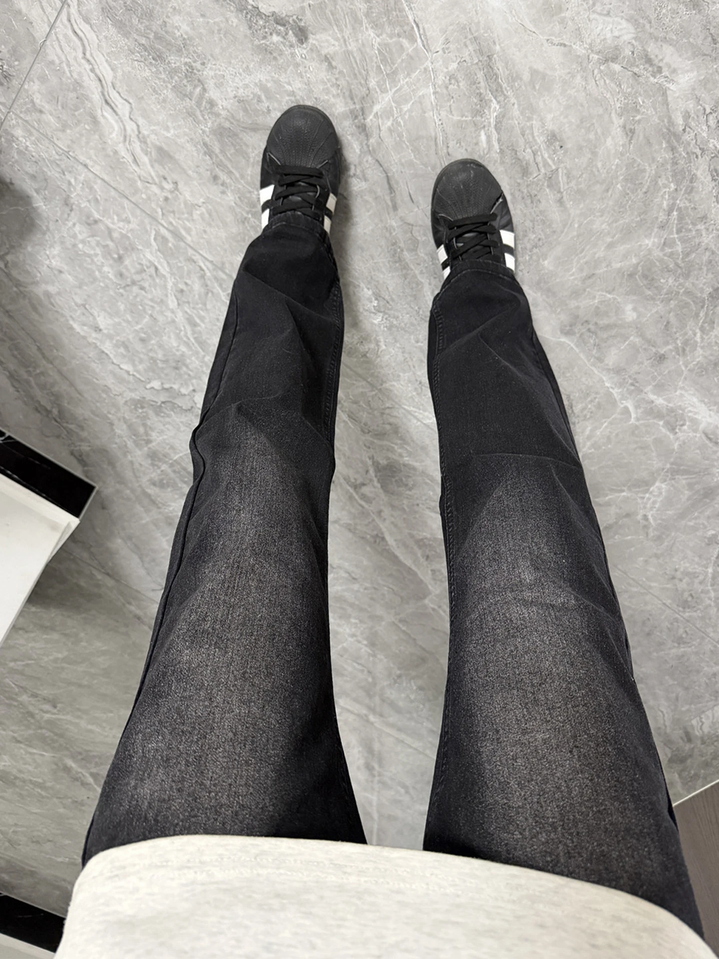 

Slim Straight Leg Jeans Men's Black Grey Spring High Waist Lengthening Effect Low Waist Washed Cotton Polyester Blend Jeans