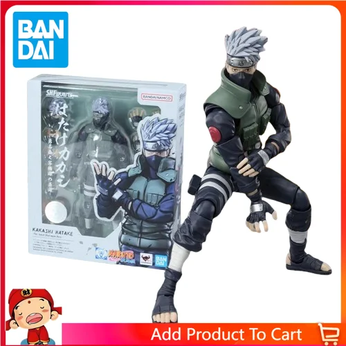

In Stock Bandai Original SHF NARUTO KAKSHI HATAKE Anime Full Action Figure Finished Model Kit Original Box Action Figure
