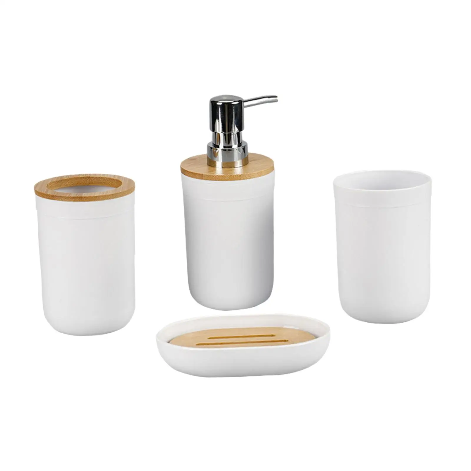 4x Bathroom Accessories Soap Dish Multipurpose Decorative Bathroom Decor Lotion Bottle Toothbrush Holder for Vanity Lavatory