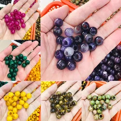 5pcs Natural Stone Beads Abacus Shape Big Hole Loose Beads for Jewelry Making DIY Necklace Bracelet Accessories Hole12mm