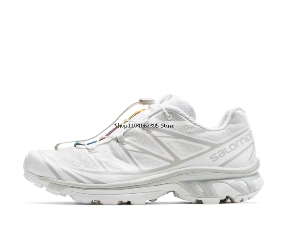 SALOMON XT-6 Zapatillas para correr para hombre y mujer de corte bajo de cuero sintético de tela de malla para deportes al aire libre blanco