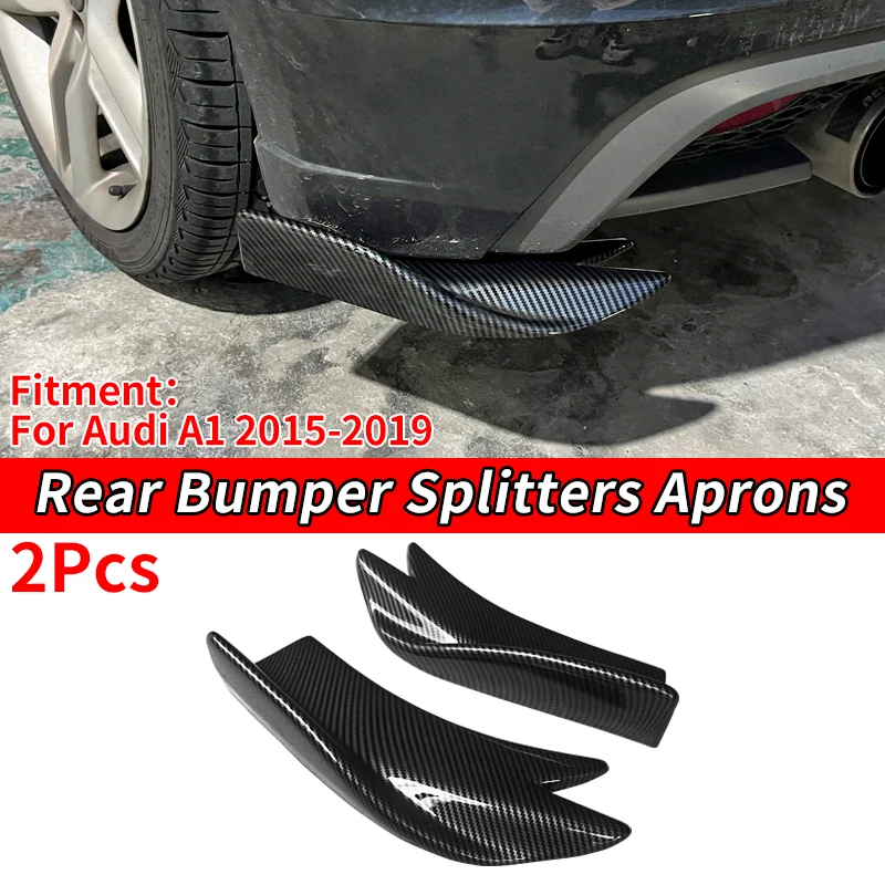 

For Audi A1 2015-2019 2017 2018 Car Rear Bumper Splitters Aprons Trunk Lip Spoiler Canard Wing Diffuser Wrap Angle Protector ABS