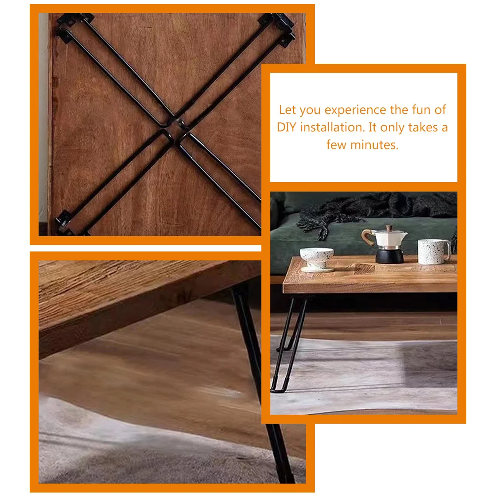 

4Pcs 250mm Hairpin Legs for Tables Durable Iron Construction Modern Industrial Rustic Versatile Use Folding Table Legs