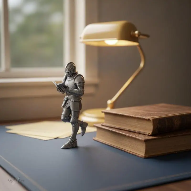 Medieval Knight Reading Statue Exquisite Craftsmanship Ideal Gift For Home Office Bookshelf Desktop Decor