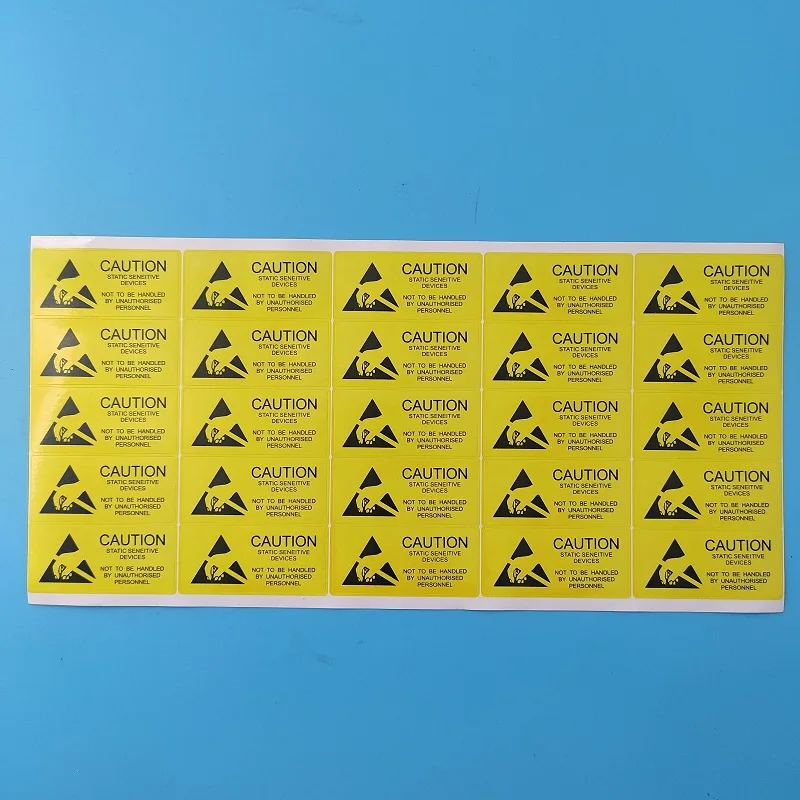 Pegatinas de precaución antiestáticas ESD, 500 piezas, 5,5x2,5 cm, etiqueta de advertencia antiestática, etiqueta de embalaje electrónica sensible