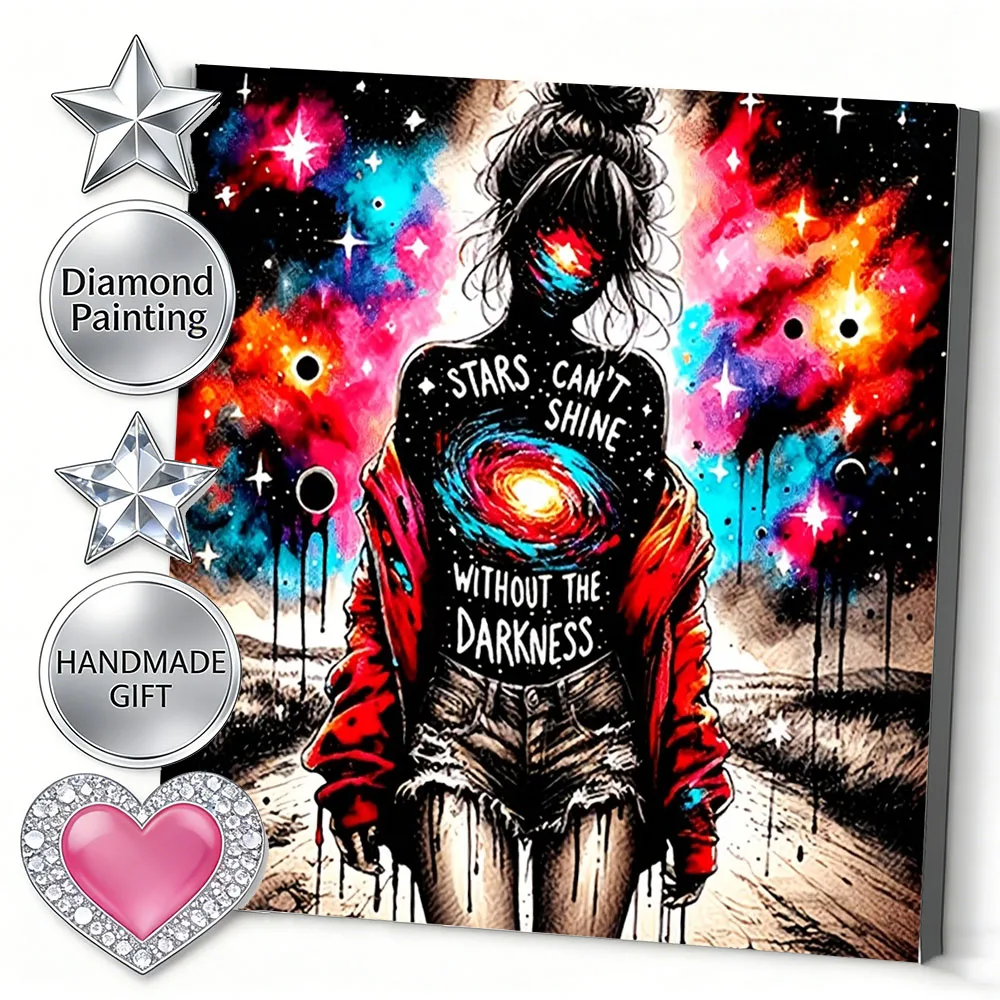 AZQSD Diamond Art Mosaic Girl Portrait Woman Home Wall Decor Diamond Painting New Starry Sky Planet Home Wall Decor Full Kits