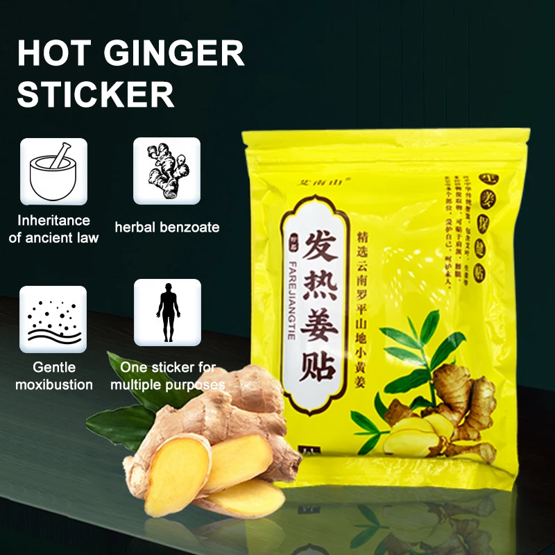 100Pcs/Bag Herbal Ginger Patch Joint Shoulder Arthritis Back Knee Pain Reliever Patch Detox Pad Improve Sleep Medical Plasters