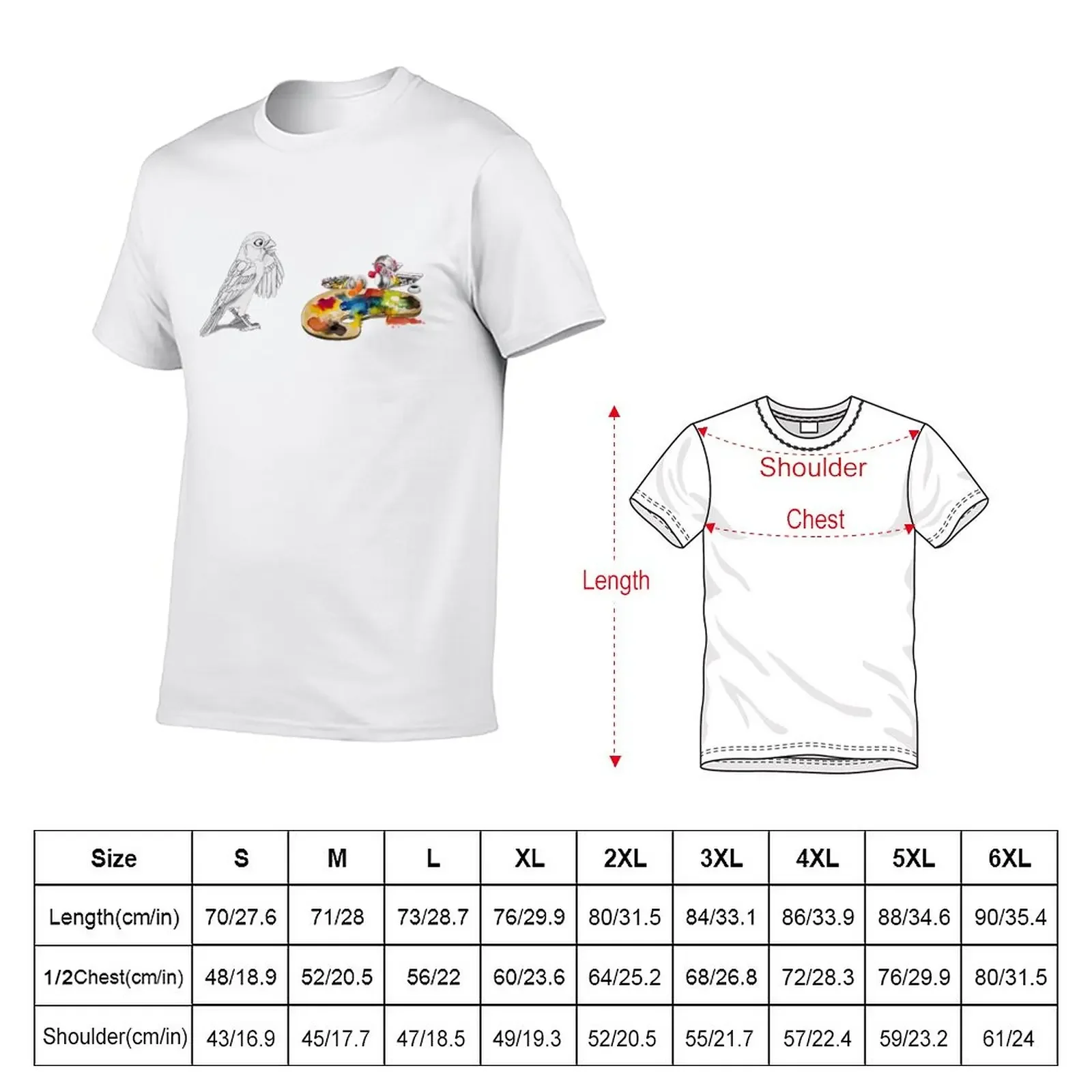 Colours to choose from | Cartoon Bird Paint Palette T-Shirt hippie clothes boys whites plus sizes t shirts for men