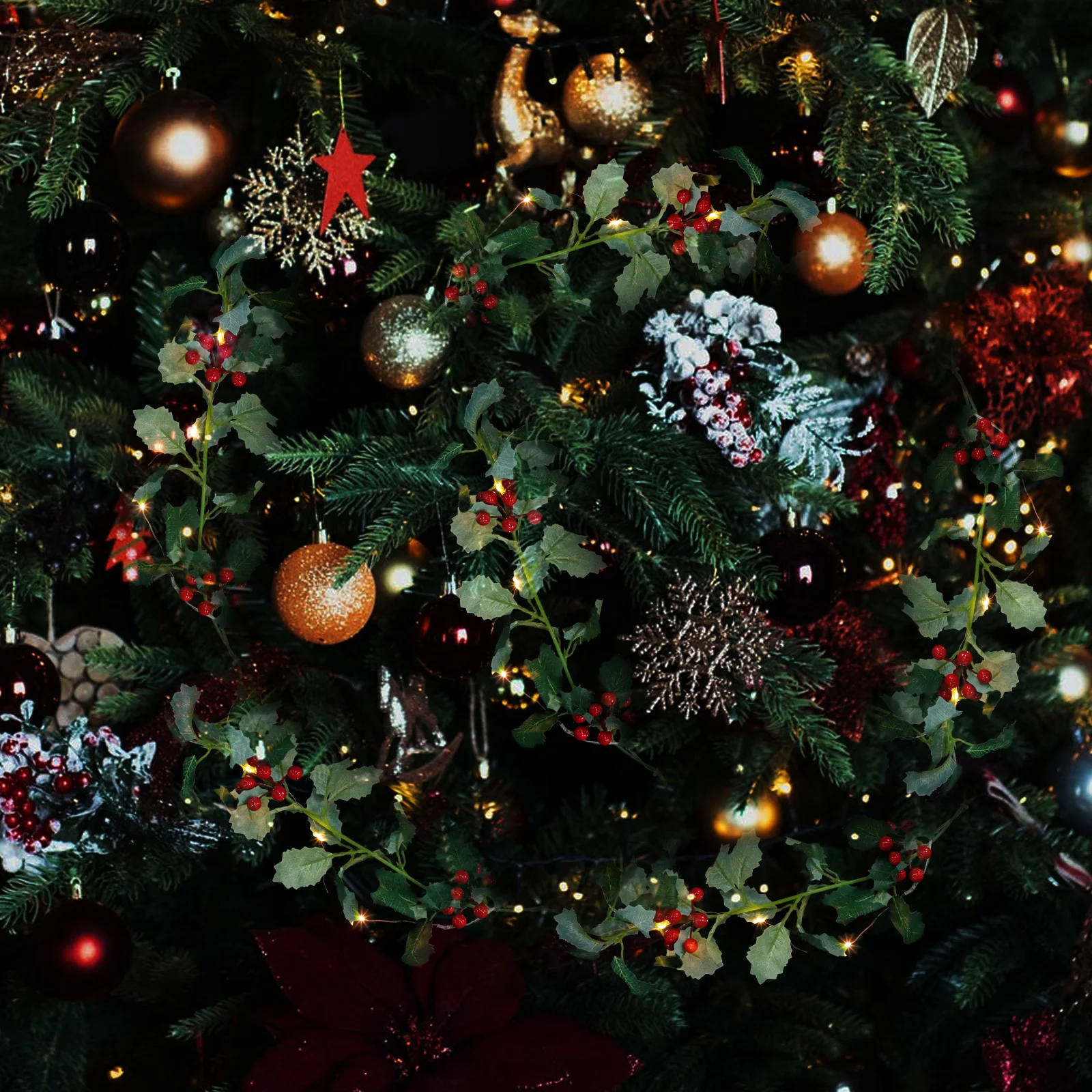 

Christmas Vine Lights Led String Decor For Indoor Holiday Party Home Window Wall Decoration Festive Garland Warm Ambience Scene