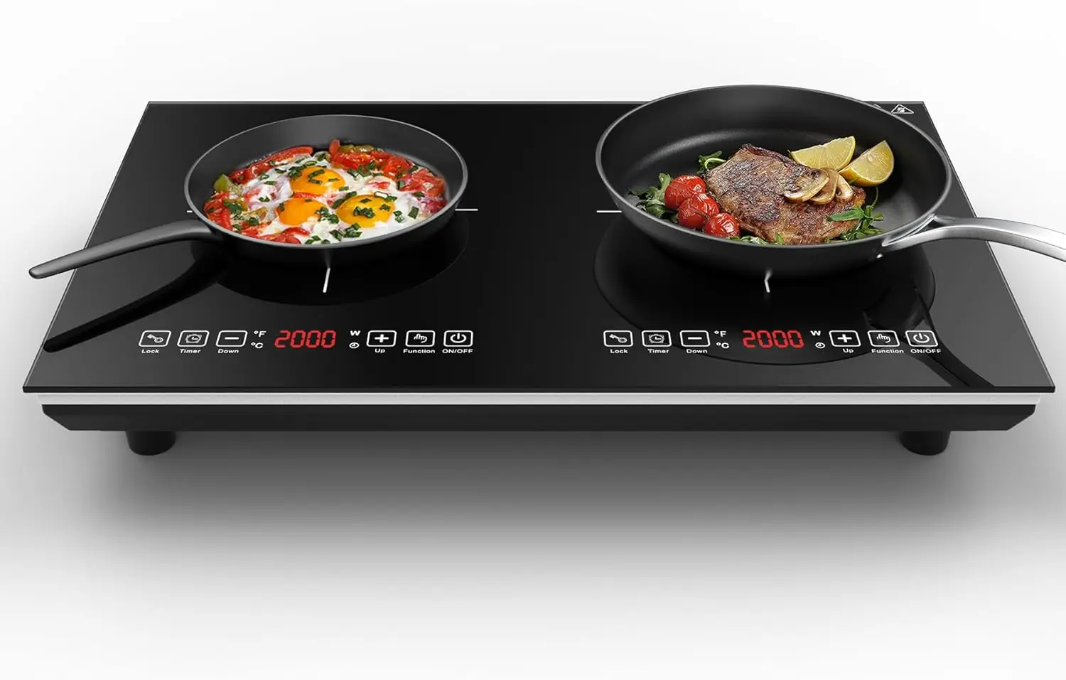 Double Induction Cooktop, 110V 4000W Electric cooktop,Hot Plate LED Sensor Touch Energy-Saving Portable Induction Cooktop with C