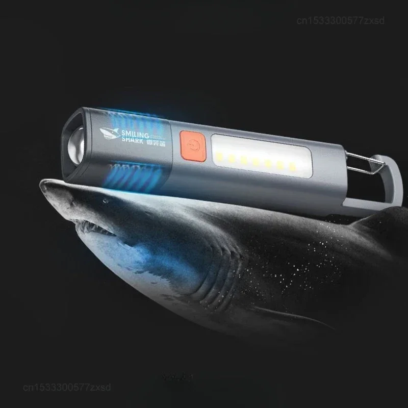 Xiaomi SMILING SHARK Outdoor Flashlight Portable Strong Light Variable Focus with  Outdoor Hunting Fishing Walking Lighting Lamp