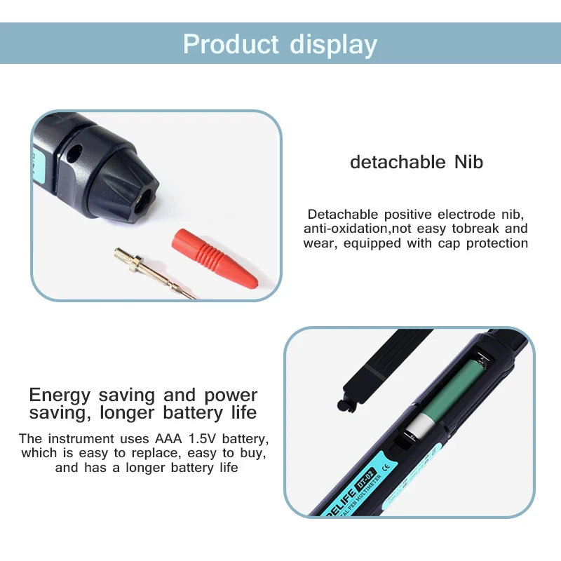 RELIFE DT-02 Smart Pen-Type Multímetro, Detecção de Indução Sem Contato, Multi-Function Mini Tester