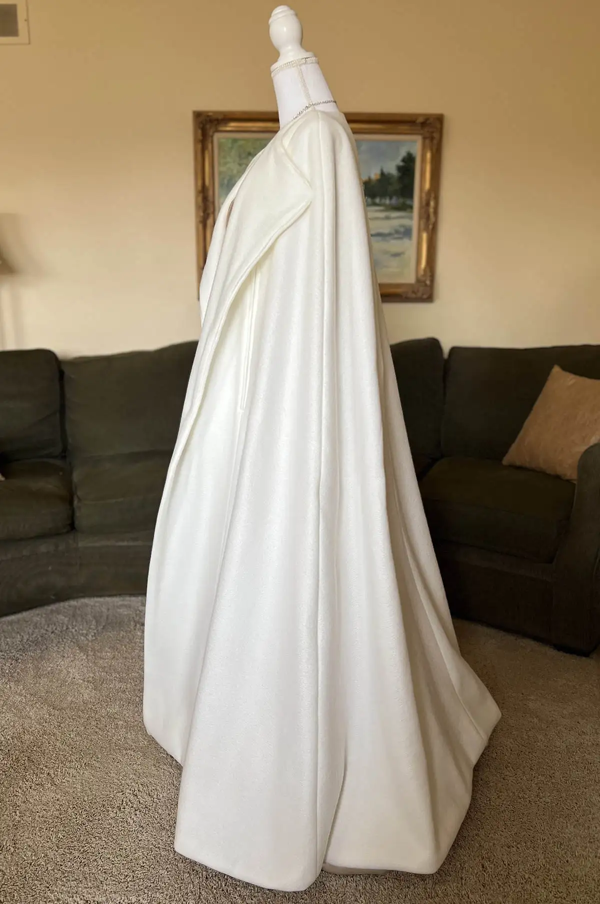 Cape de mariage vintage pour patients, veste longue en fibres, blanc ivoire, surdimensionné, accessoires de fête de mariée