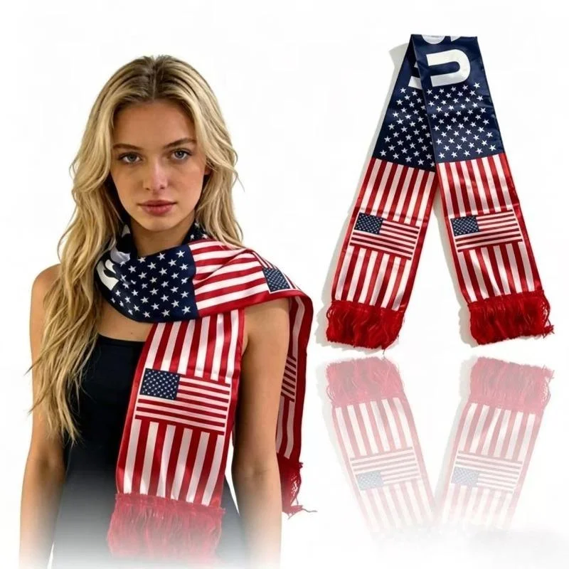 American Flag Scarf/football Scarf Is Perfect for Sports Events and Parties Showing Off Your Enthusiasm Made From Soft Fabric