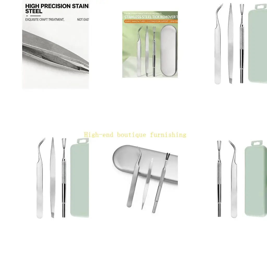 L9NB Ticks Remover Tweezers Animal Lice Cleaning Tool Reusables Lice Fleas Catching Tool