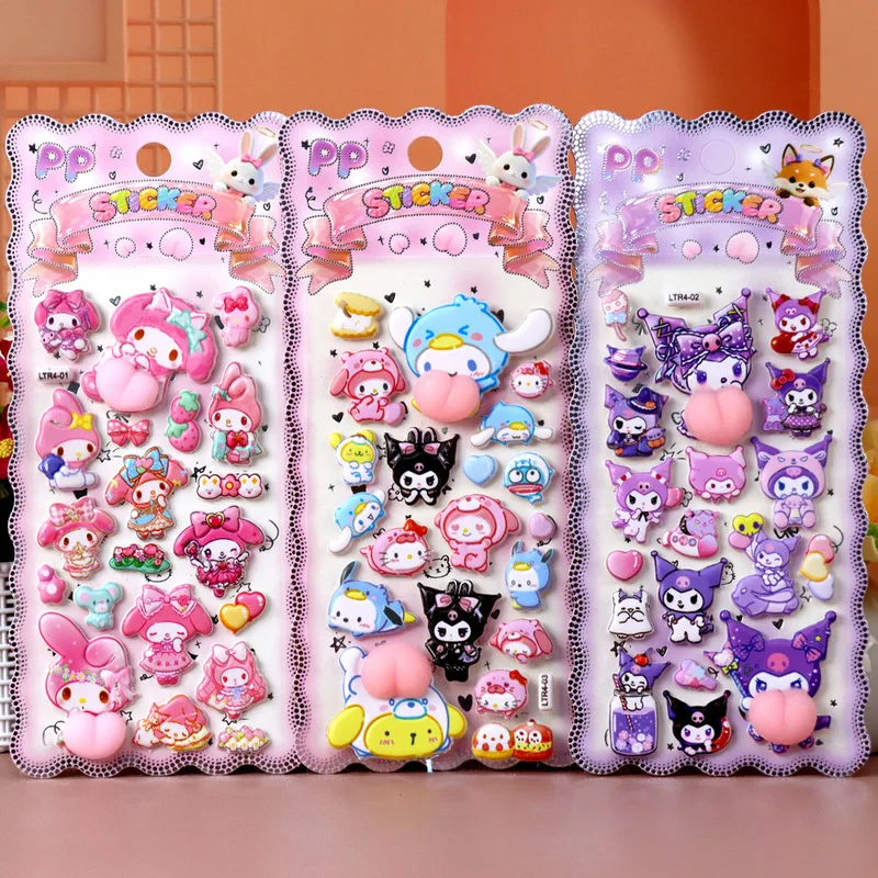 

36pcs Cartoon Sticker 3d Puffy Squishy Stress Relief Rabbit Capybara Bear For Phone Case Laptop Decoration Journal Diy Collage