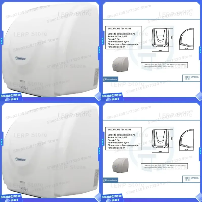 High Speed Automatic Hand Dryer ABS Material Electric Hot Air Blower for Hotel Bathroom Home Use Commercial Grade Wall