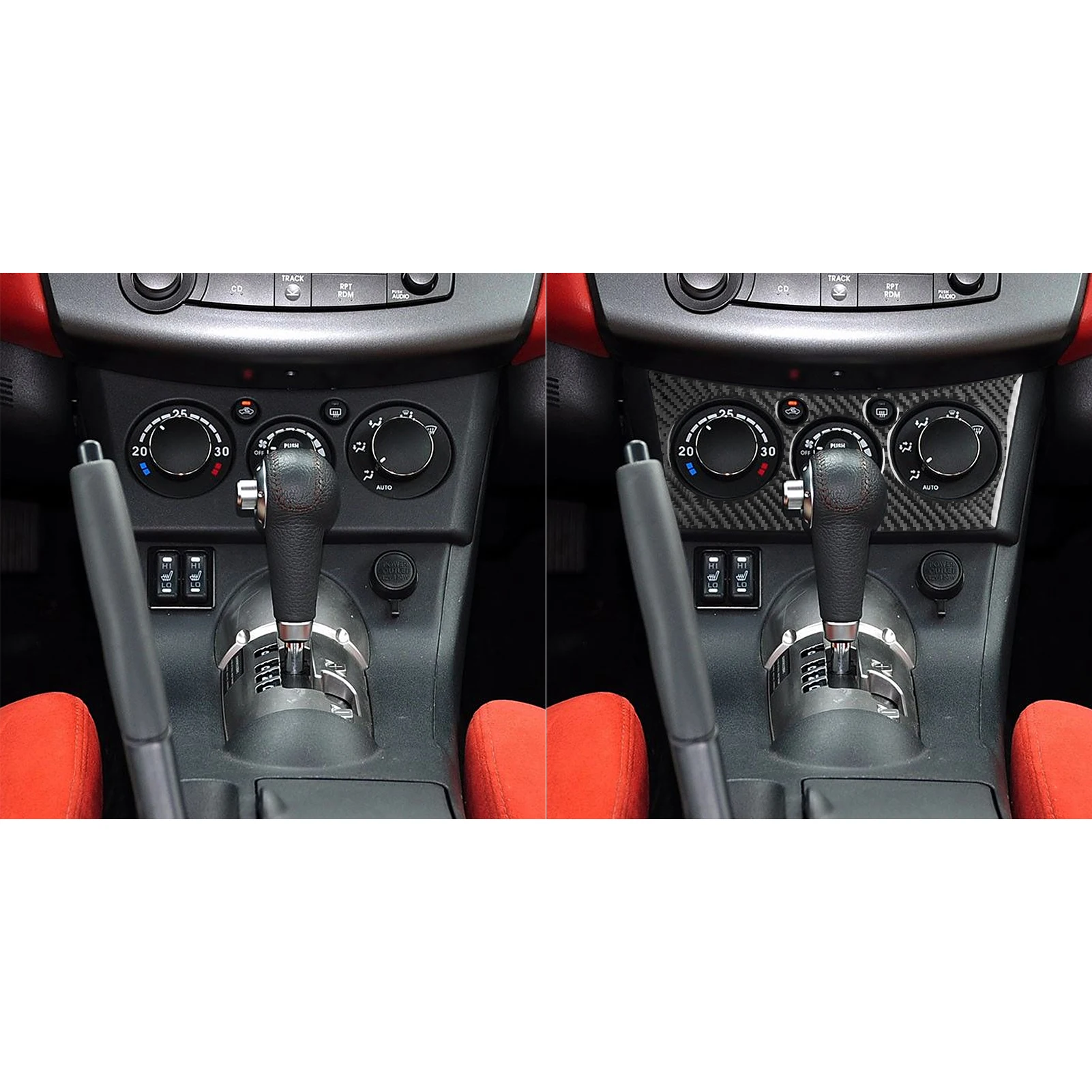 Carbon Fiber For Mitsubishi Eclipse 2006-2012 Car Air Conditioner Control Panel Trim Customizable Sticker Interior Accessories ﻿