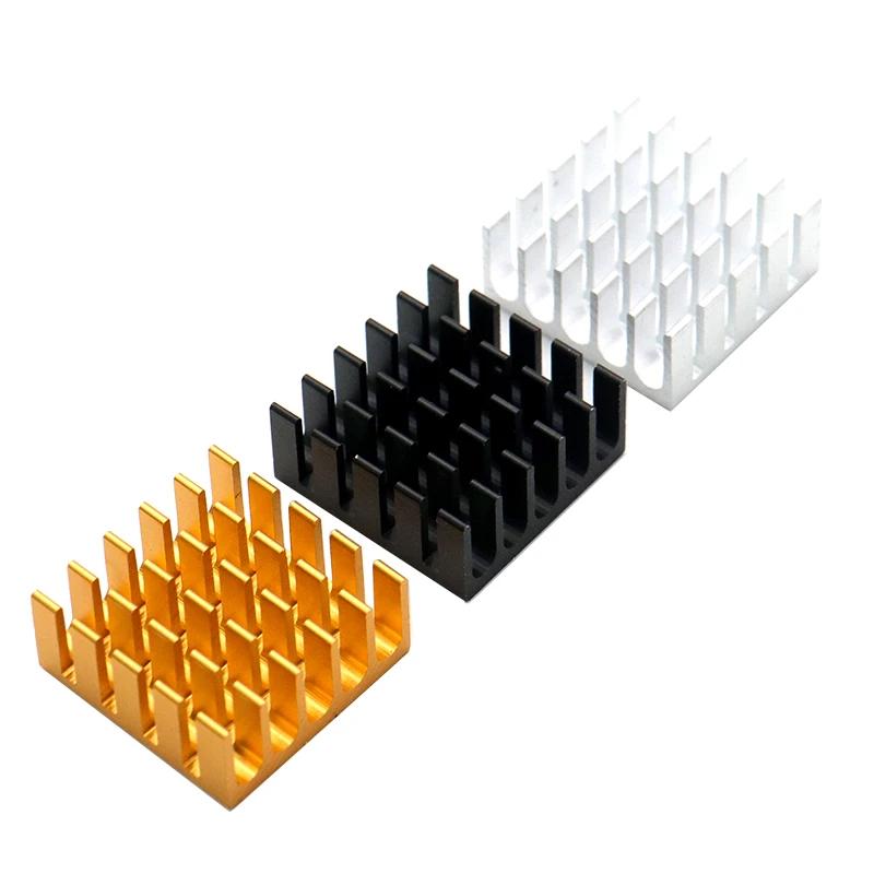 5PCS/Aluminum heat sink 22*22*10MM chip heat sink router CPU electronic heat sink silver/black/gold