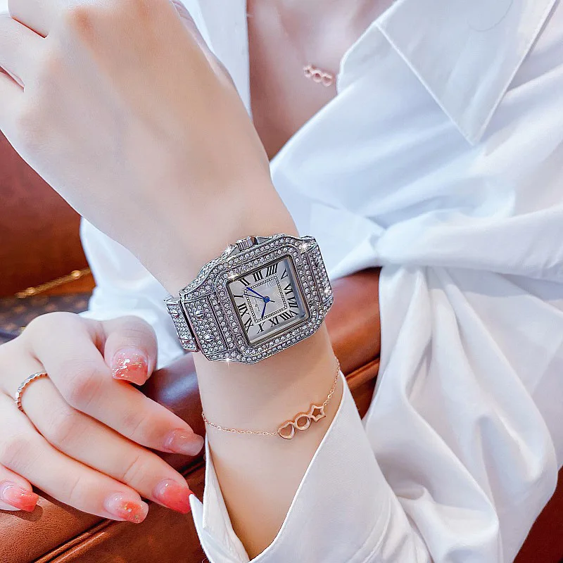 

new gypsy star studded with diamond steel belt square women's watch fashion trend student casual waterproof quartz watch gift
