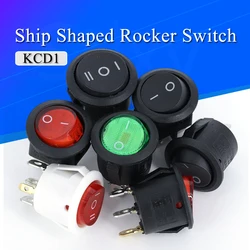 1PCS ON/OFF Round Rocker Switch LED illuminated Car Dashboard Dash Boat Van 12V 24V / 6A 250V / 10A 125V 2/3/4PIN Switch 20MM