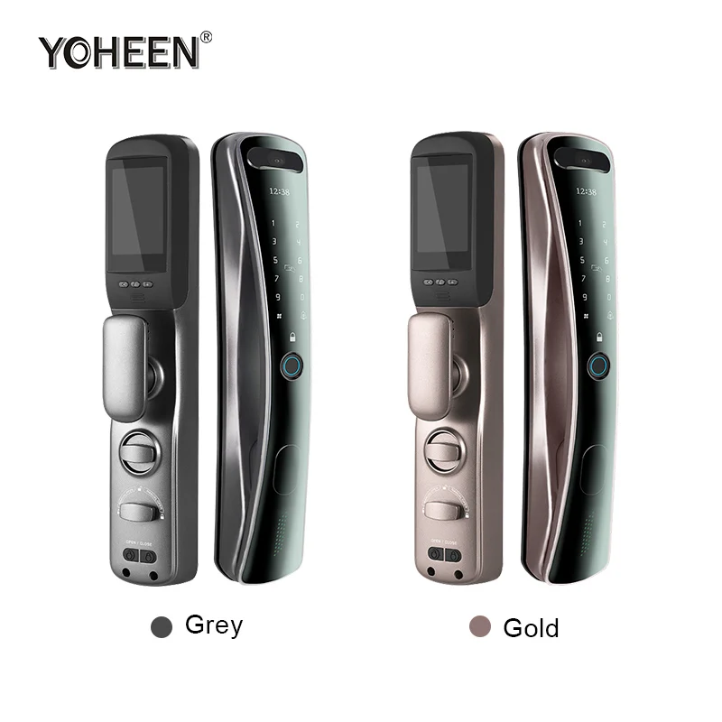 Porta de impressão digital inteligente eletrônica automática sem chave WiFi APP de segurança doméstica com câmera