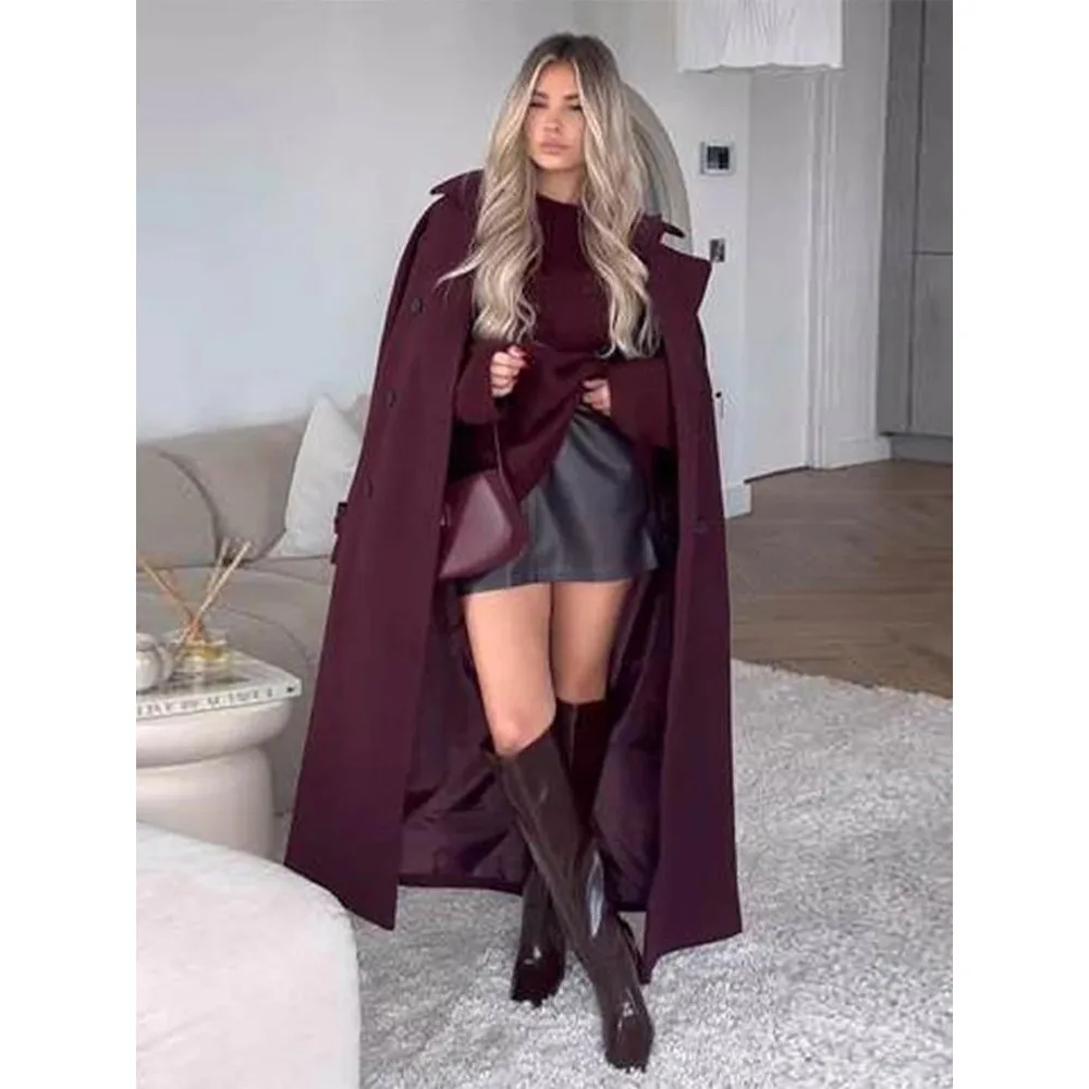 

Street Sle Women's Oversize Lapel Faux Fur Overcoat Spring 2025 ort Outerwear Full Sve Dou